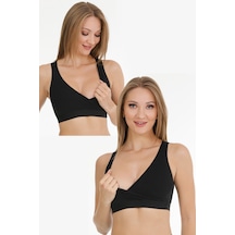 Parlingerie Emzirme Sporcu Büstiyeri 2li Set Siyah-siyah