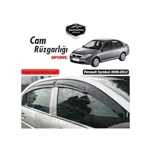 Renault Symbol 2008-2012 Uyumlu Mugen Cam Rüzgarlığı Seti Piano Black 4'lü İthal 00 Şüscaroto Aksesuar
