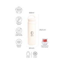 Paslanmaz Çelik Tutacaklı Beyaz Termos 500 ML No:36