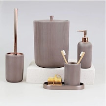 Selim Dekor Lydia Banyo Seti Taupe Gri