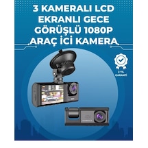 Hubrendy  Gece Görüşlü 3'lü Araç Kamerası Geri Görüş Destekli, 170 Geniş Açı