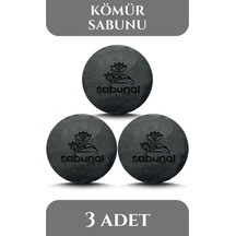 Sabunal Bambu Kömür Sabunu 3 Adet - Siyah Nokta ve Cilt Temizleyici Doğal Sabun