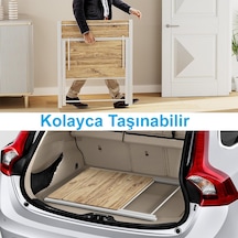Dobo Çocuk Öğrenci Ders Masası Katlanır Çalışma Masası Beyaz - Çam