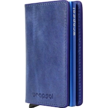 Wrapsol Mekanizmalı Cüzdan Akıllı Kartlık Book Karbon Gri 0 / Saks Mavi Saks Mavi Saks