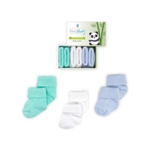 3'lü Bambu Yenidoğan Bebek Çorap Fresh, 6-12 Ay Bej - Çok Renkli
