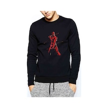 Daredavil Red Baskılı Siyah Erkek Örme Sweatshirt