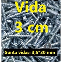 Vida 3 Cm 100 Adet - Ağaç - Ahşap - Sunta Vidası 3.5x30 Mm