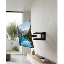 Duvara Monte Hareketli Tv Aparatı Led Lcd Ve Smart Tv Uyumlu Siyah