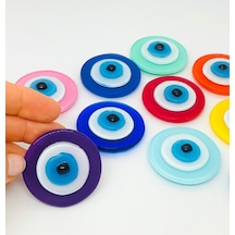 Mor Cam Nazar Boncuklu Magnet
