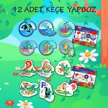12 Set 42 Parça Tox Deniz Canlıları Ve Hayvanlar 2+ Keçe Yapboz