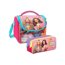 Coral High Kız Çocuk Pembe Kırmızı Fashion Girl Thermo Beslenme Çantası Ve İki Bölmeli Kalemlik Seti Çok Renkli