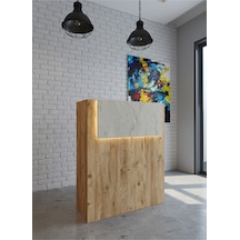 Resital Ledli Karşılama Bankosu G-90 Cm Ofis Kasa Resepsiyon Masası Banko-003-6-8