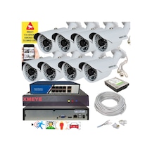 8 Li Yapay Zeka Destekli 5 Mp 1940p Görüntü Poe Bağlantılı 48 Ir Led Gece Görüş Ip Kamera Seti 748poe