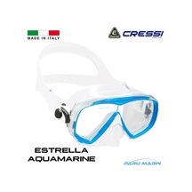 Parumarin Cressi Estrella Tek Parça Cam Dalış Maskesi Aquamarine