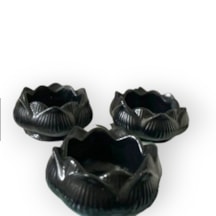 3 Adet Siyah Lotus Mumluk Siyah