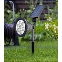 Solar Kazıklı Çim Armatür Cata 7w Güneş Enerjili Led Çim Lambası Bahçe Ağaç Aydınlatma Lambası Yeşil Işık Açık Lacivert