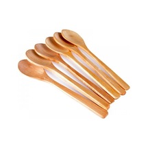 6'lı Mini Bambu Tahta Kaşık Baharat Kaşığı Naturel Ahşap