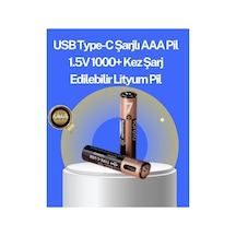Hızlı Şarj Teknolojili Usb Şarjlı Aaa Pil 40 Dakikada Tam Şarj - Hs08372124-4083