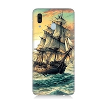 Samsung Galaxy A30 Uyumlu Dalgalarla Yelkenli Macera Desenli Silikon Kılıf Çok Renkli