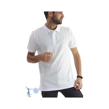 Erkek Slim Fit Dar Kesim Pamuklu Yumuşak Doku Nefes Alan Kumaş Kıvrılmaz Yaka Haki Polo Yaka Tişört Beyaz Beyaz