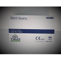 Steril Spanç-Gazlı Bez 7.5X7.5 Cm -4 Kat. 5 Li 20 Paket