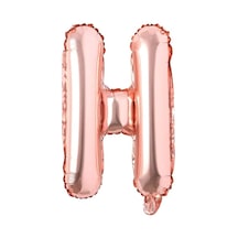 H Harf Rose Gold Folyo Balon16 İnç 36 cm