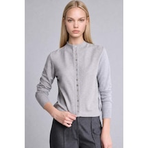 Defacto Fıtted Yarım Balıkçı Yaka Gri Melanj Hırka I5006ax26augr156 Gri-gr156