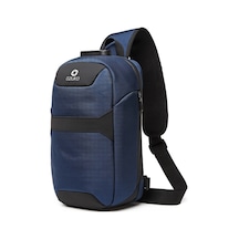 Ozuko 9270 Erkek Kilitli Usb Şarj Portlu Çapraz Göğüs Çantası Koyu Mavi