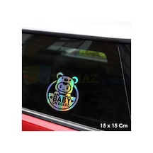 Arabada Bebek Var Baby On Board Hologram Oto Sticker Araba Etiket