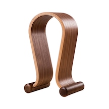 Teltree Kara Ceviz Ahşap Kulaklık Tutucu - U Tipi Masaüstü Gösterim Aracı - Kulaklık Rafı Ve Asma Tabanı