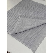 Botti Home %100 Pamuk Saçaklı El Ve Yüz Havlusu, Pamuklu Jakarlı Misafir Havlusu 50 X 90 Cm, Çeyizlik Yumuşak Havlu Açik Gri