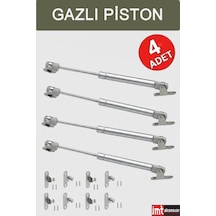 4 Adet Dolap Amortisörü Gazlı Piston Kapak Hidroliği 100n - Mobilya Makasaları Gri