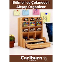 Özel Üretim Demonte Ev Ofis Çalışma Masası Dayanıklı Bölmeli Çekmeceli Ahşap Organizer Çok Renkli