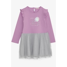 Breeze Kız Çocuk Uzun Kollu Elbise Pullu Çiçek Baskılı 3-8 Yaş, Lila Lila Breeze Kız Çocuk Uzun Kollu Elbise Pullu Çiçek Baskılı 3-8 Yaş, Lila Lila