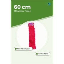 Makarna Mop Yedeği 60 Cm Mikrofiber Kırmızı Paspas Başlığı Ev Zem