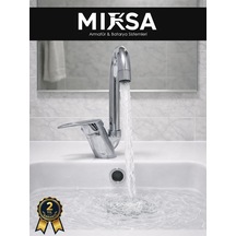 Baston Borulu Banyo Lavabo Bataryası, Musluğu, Çeşmesi Çift Su Girişli Krom