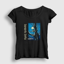 Presmono Kadın Fear Of The Dark Iron Maiden T-shirt Siyah