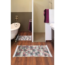 Eko Trend Djt 2 Li Yıkanabilir Kaymaz Taban Banyo Paspas Klozet Takımı 661 Iskandinav Bej 50 X 80 - 40 X 50 pudra