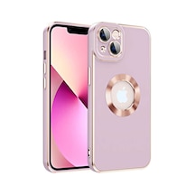 Kilifone - Apple Uyumlu iPhone 14 Plus - Kılıf Kamera Korumalı Parlak Logo Gösteren Kongo Kapak - Mor