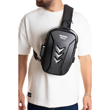 Newish Polo Erkek Şifreli Kilitli Çapraz Omuz Ve Sırt Çantası Suya Dayanıklı Siyah Usb Çıkışlı Siyah