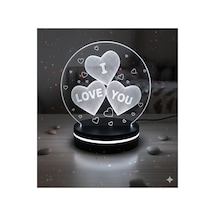 3d Kalpli "ı Love You" Led Gece Lambası Sevgiliye Özel Hediye