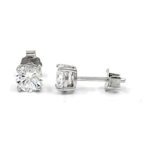 Klasik Tektaş İthal Gümüş Küpe-748 Silver