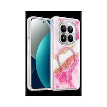 Herşeytrend Onegif Xiaomi Redmi Note 15 Pro Plus 5g Lotus Simli Magsafe Kapak - Pembe Çok Renkli Diğer