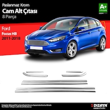 S-Dizayn Ford Focus 3 Hb Krom Cam Çıtası 8 Prç 2011-2018