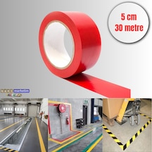 Pvc Yer İşaretleme Bandı 5cmx30m Zemin Bandı Kırmızı Tdrtr