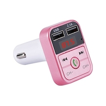 Sones B2 Çift Usb Şarj Bluetooth Fm Verici Mp3 Müzik Çalar Araç Kiti, Eller Serbest Arama Desteği Ve Tf Kartı Ve U Disk Altın Gül