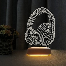 3D Ilizyon Led Lamba Masa Gece Lambası Kulaklık Tasarım Lamba