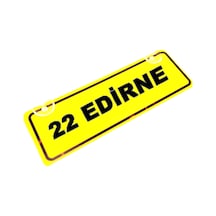 22 Edirne Yazılı Sarı Dekor Plaka Sök Tak Pratik Yeni Nesil