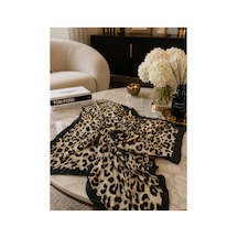 Inno 70x70 Cm Premium Saten Leopar Desenli Fular Turuncu