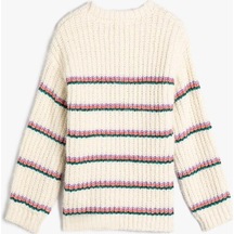 Koton Kız Çocuk Örme Kazak Uzun Kollu Yuvarlak Yaka Fitilli 001 Koton Kız Çocuk Örme Kazak Uzun Kollu Yuvarlak Yaka Fitilli 001